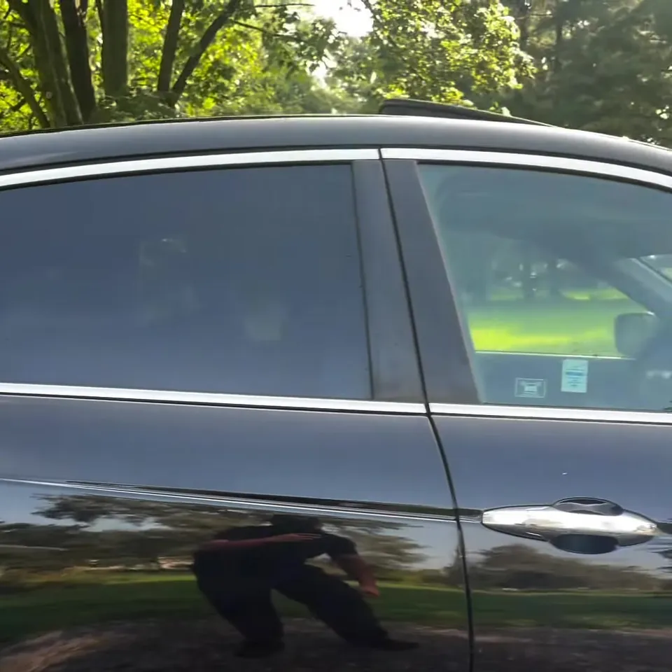 Finished Crosstour doors reflecting the trees after correction